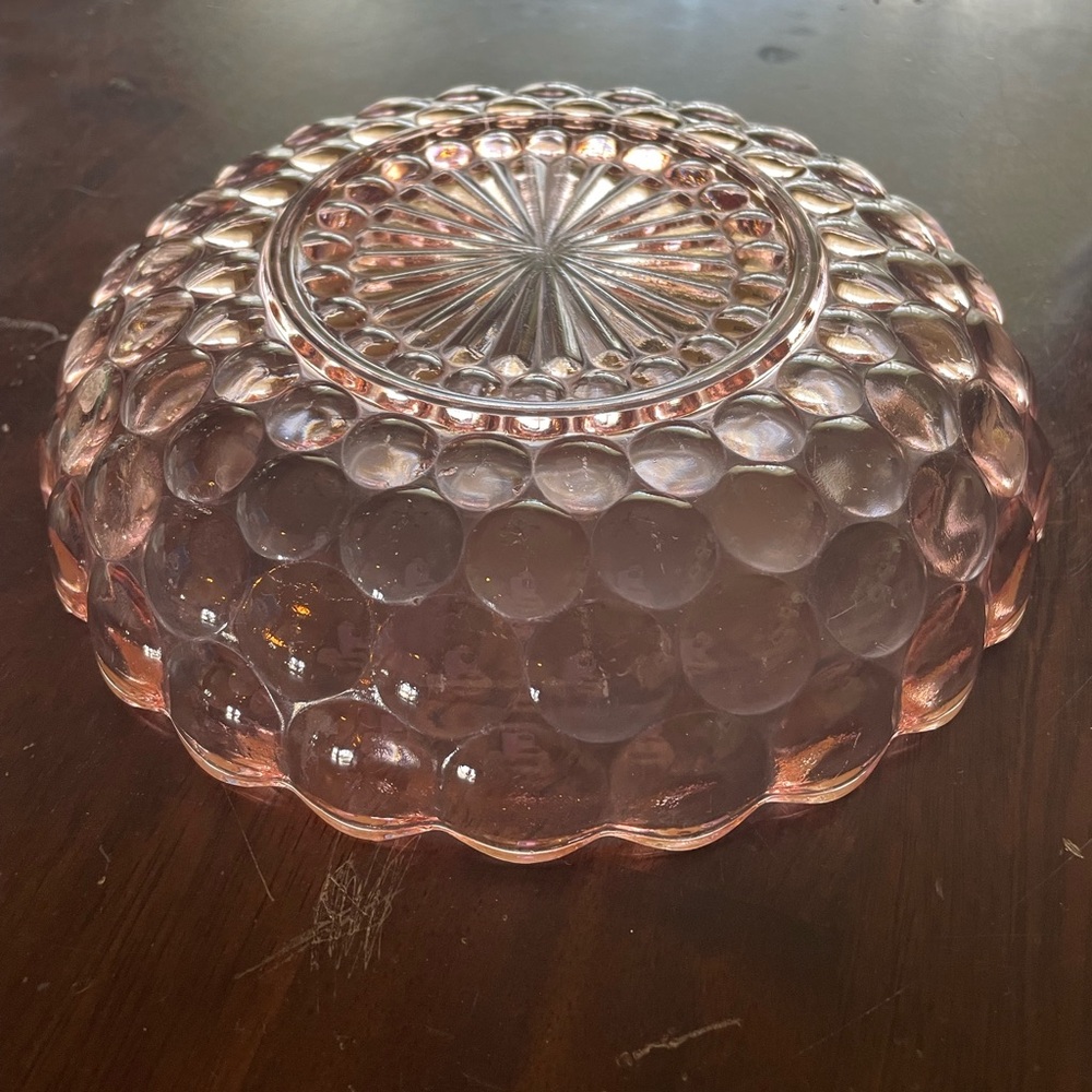 Anchor Hocking "Blush Pink" Bubble Depression glass bowl pink